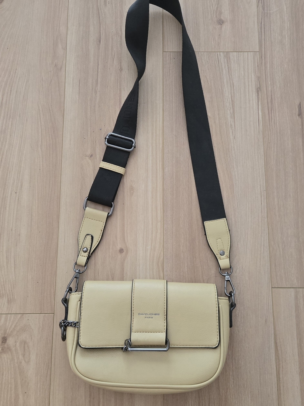 Pale Yellow Crossbody Bag with Adjustable Strap